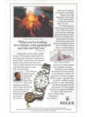 Rolex Oyster Perpetual Watch Ad PRINT AD Kilauea Volcano 1992